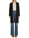 Halston Women's Pintuck Sleeve Open Front Coat In Black