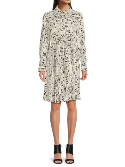 Halston Women's Printed Belted Shirtdress