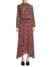 Halston Women's Printed Chiffon Maxi Dress In Brown