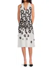Halston Women's Printed Halter Midi-dress In White
