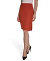 Halston Women's Pull-on Side-slit Pencil Skirt
