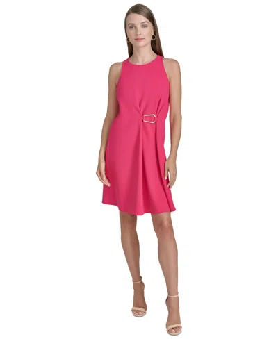 Halston Women's Ring-trim Shift Dress In Fuchsia