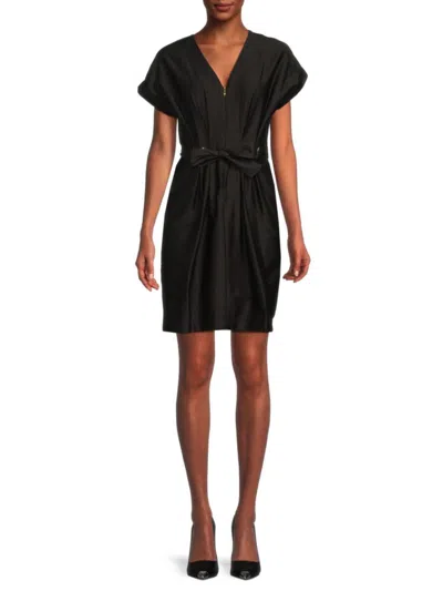Halston Women's Sateen Belted Minidress