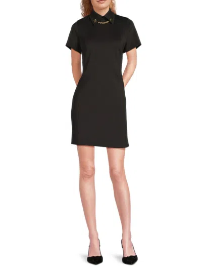 Halston Women's Scuba-trimmed Minidress In Black