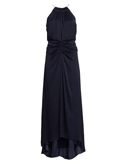Halston Women's Slub Microsatin Gown In Black