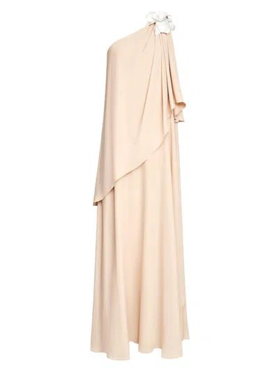 Halston Women's Solena One-shoulder Georgette Gown In Nude
