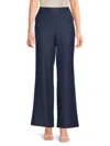 Halston Women's Solid Flared Pants In Blue