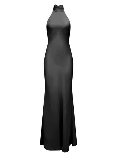 Halston Women's Speranza Satin Gown In Black