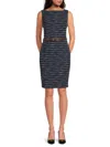 HALSTON WOMEN'S STRIPED BELTED MINIDRESS