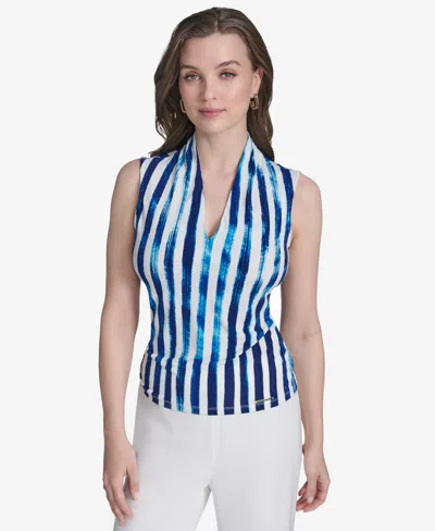 Halston Women's Striped Sleeveless Top In Watercolor