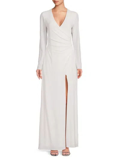 Halston Women's Sydney Ruched Column Gown In Chalk