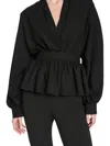 Halston Women's Tie Peplum Top In Black