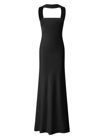Halston Women's Vali Crepe Cowlback Gown In Black