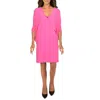 Halston Womens Draped Sleeve V Neck Cocktail And Party Dress In Pink