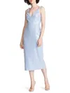 HALSTON WOMENS SEQUINED MIDI COCKTAIL AND PARTY DRESS