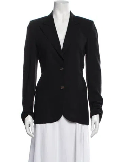 Pre-owned Halston Wool Blazer In Black