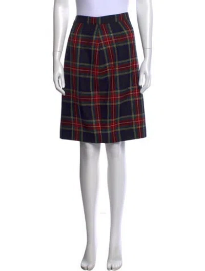 Pre-owned Halston Wool Knee-length Skirt In Black