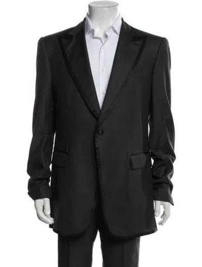 Pre-owned Halston Wool Two-piece Blazer In Gray