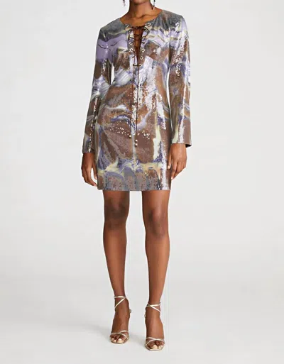 Halston Wynonna Dress In Earth Strata In Gray