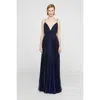 Halston Zellie Crystal Jersey Gown In Blue