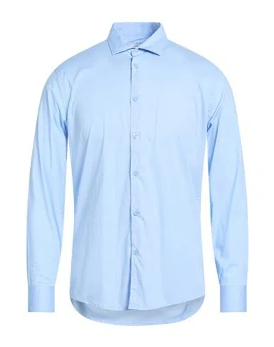 Hamaki-ho Man Shirt Azure Size Xl Cotton, Elastane In Blue