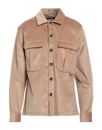 Hamaki-ho Man Shirt Beige Size Xl Cotton, Elastane