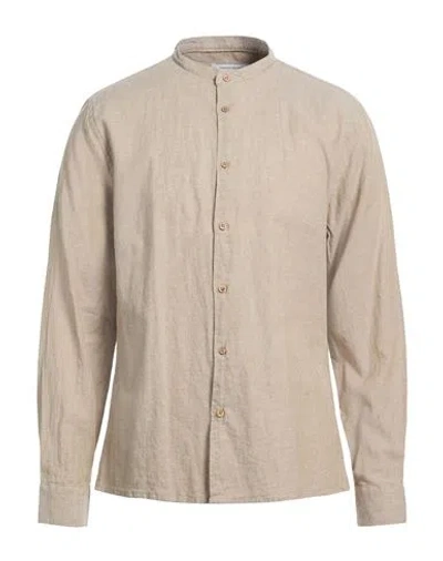 Hamaki-ho Man Shirt Sand Size Xl Linen, Cotton In Orange