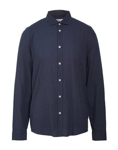 Hamaki-ho Man Shirt Navy Size Xl Cotton, Linen