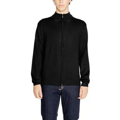 Hamaki-ho Zip-up Merino Wool Sweater In Black
