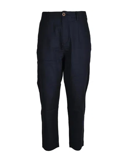 Hamaki-ho Linen-cotton Trousers With Classic Cut And Breathable Comfort In Black