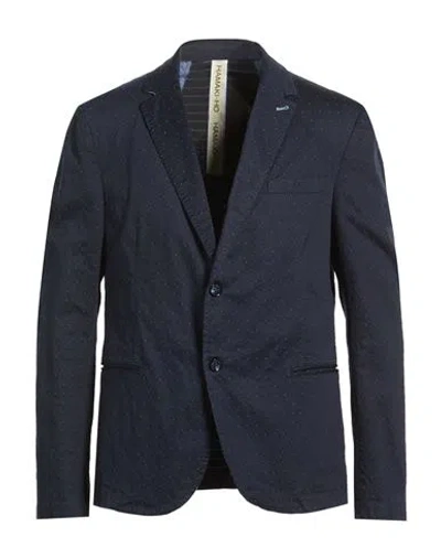 Hamaki-ho Man Blazer Midnight Blue Size 44 Cotton, Polyester, Elastane