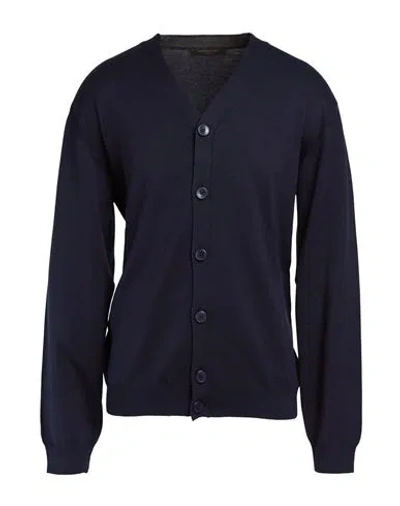 Hamaki-ho Man Cardigan Midnight Blue Size Xxl Viscose, Nylon