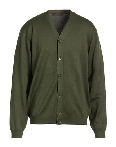 Hamaki-ho Man Cardigan Military Green Size Xxl Viscose, Nylon