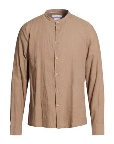 Hamaki-ho Man Shirt Light Brown Size Xl Linen, Cotton