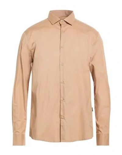 Hamaki-ho Man Shirt Light Brown Size Xxl Cotton, Elastane