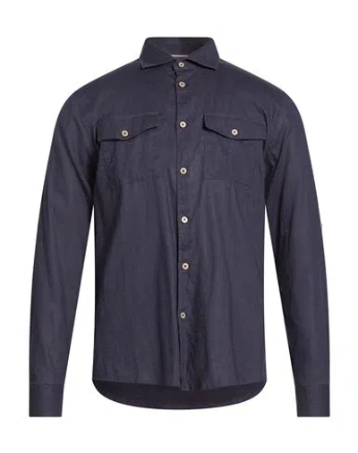 Hamaki-ho Man Shirt Midnight Blue Size M Linen, Cotton