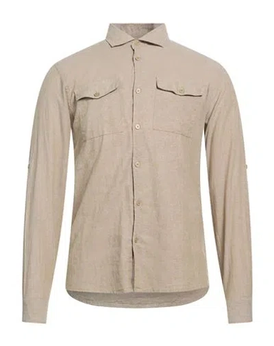 Hamaki-ho Man Shirt Taupe Size Xxl Linen, Cotton In Neutral