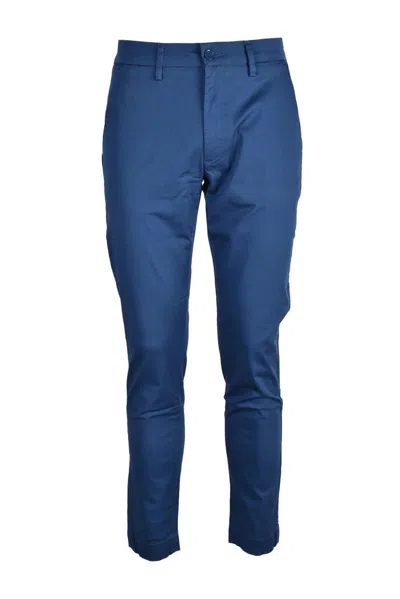 Hamaki-ho Slim-fit Blue Trousers With Tailored Silhouette And Mid-rise Waist
