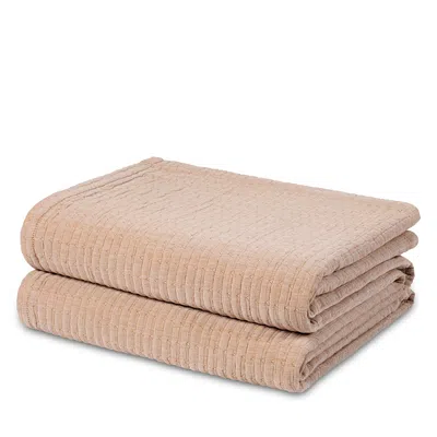 Hamam Airply Texture Blanket, Queen In Brown