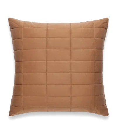 Hamam Alya Quilted Square Pillowcase In Brown