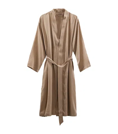 Hamam Cotton Astra Jacquard Robe In Brown