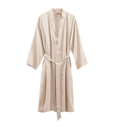 Hamam Cotton Astra Jacquard Robe In Silver