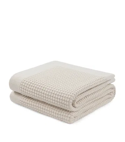 Hamam Cotton Dione Knitted Throw In White