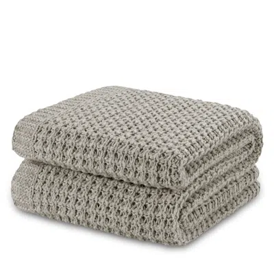 Hamam Dimension Knitted Lambswool Throw, 130 X 180 In Brown