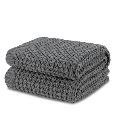 Hamam Dimension Knitted Lambswool Throw, 130 X 180 In Gray