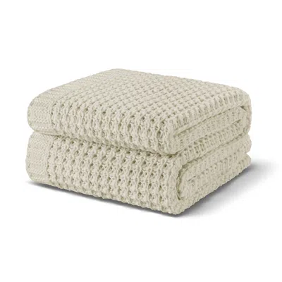 Hamam Dimension Knitted Lambswool Throw, 130 X 180 In White