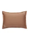 Hamam Organic Cotton Core Blossom Oxford Pillowcase In Brown