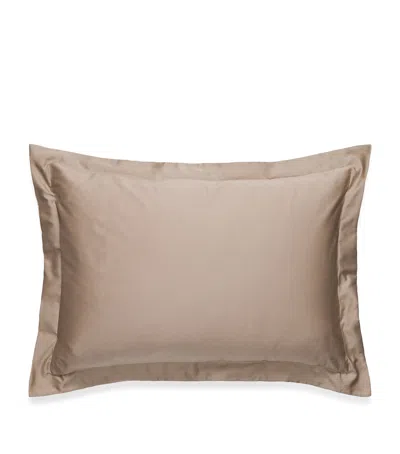 Hamam Organic Cotton Sateen Core Oxford Pillowcase In Brown