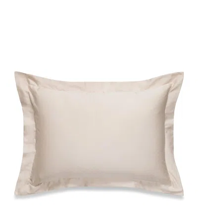 Hamam Organic Cotton Sateen Core Oxford Pillowcase In Silver
