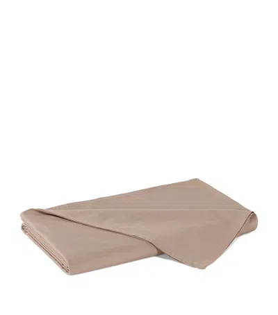 Hamam Organic Cotton Sateen Core Super King Flat Sheet In Brown